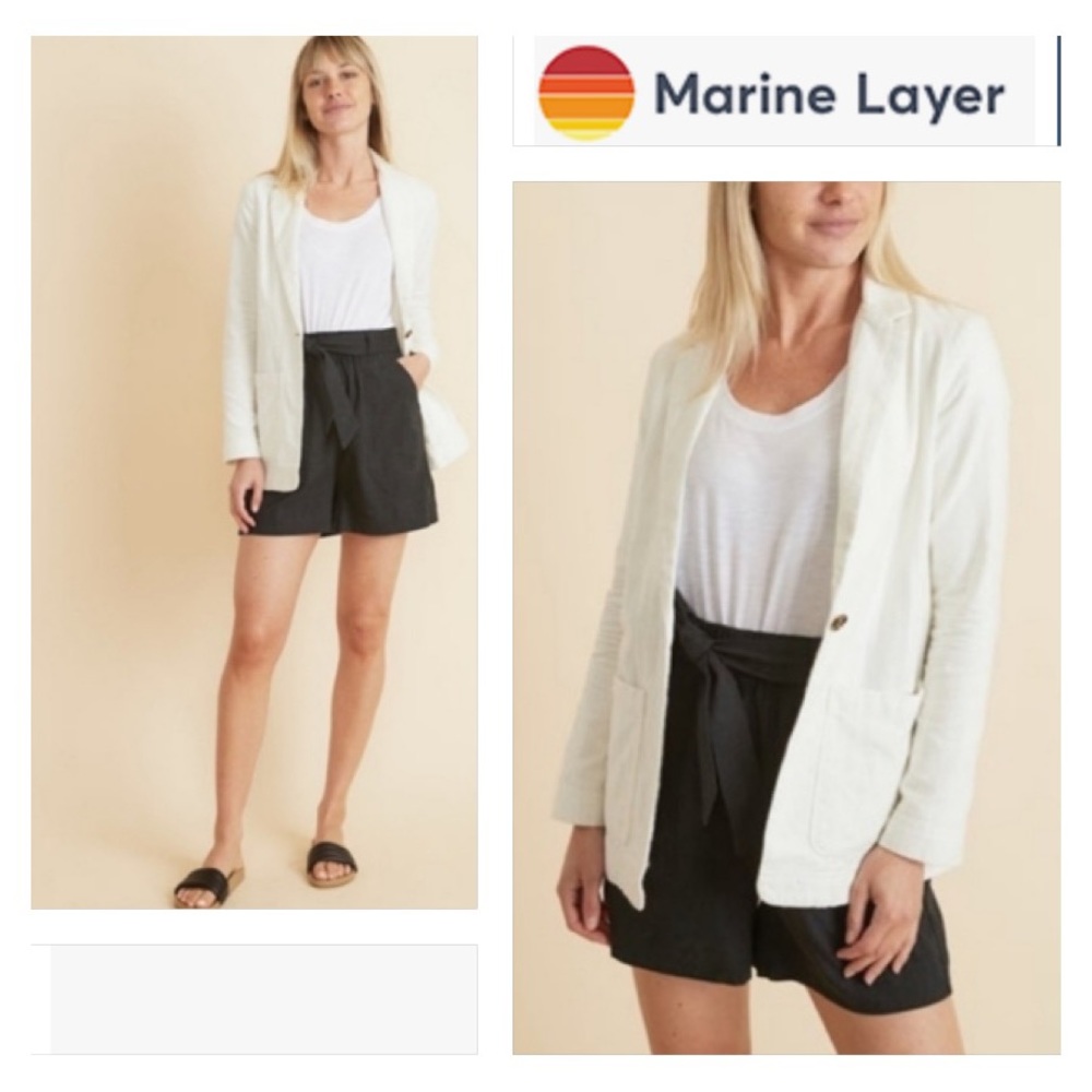 MARINE LAYER, WOMEN'S HUNTINGTON DOUBLE CLOTH BLAZER NATURAL Size XS